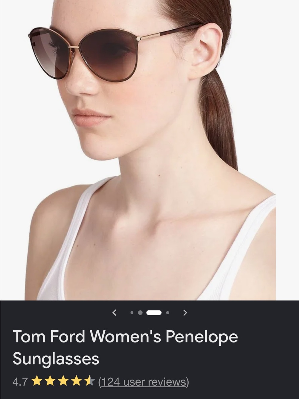 Tom Ford Penelope Gradient Cat-Eye 😎 Rose Gold Sunglasses